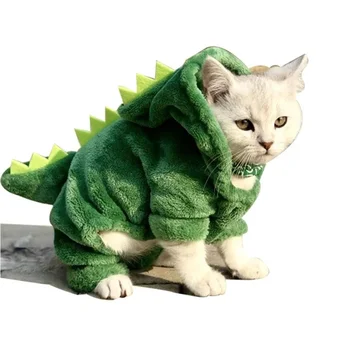 Animal De Casă Pisică Haine Catelus Amuzant Pisica Costum De Dinozaur Iarna Cald Plus Pisica Haină De Lână Hanorace Pulover Caine Mic Pisoi Îmbrăcăminte