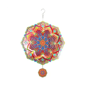Mandala Vânt Chime 3D Rotative Clopoteii de Vant Arta de Lux Garden Agățat în aer liber de Decorare pentru Ornamente