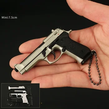 1:3 din Aliaj de Metal Beretta M92A1 Detasabila Mini Pistol de Jucărie 92F Pistol Model de Breloc cu Pandantiv in Miniatura Pistola Crăciun Băieți Cadouri