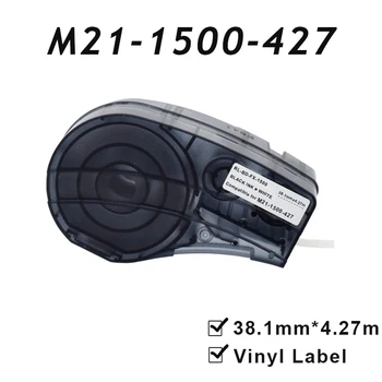 1-5PCS M21-1500-427 38.1mmx4.27m Alb Auto-Laminat Vinil Etichete Compatibile BRADY BMP21-PLUS Printer M21 1500 427
