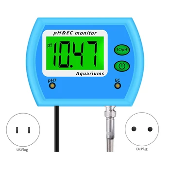 1 Bucată 2 In 1 PH / EC Metru Multi-Parametru de Calitate a Apei Monitor Acidometer Pentru Acvariu Plug SUA