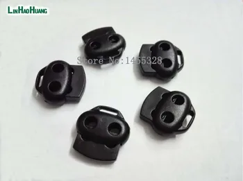 100buc/Lot Negru Minge de Plastic de Blocare Cablu Comută Plastic 2-Gaura Dopuri De 3.5 mm Bungee Șoc Cablu