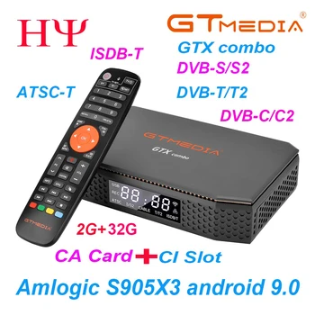 10BUC GTMEDIA GTX Combo 8K S905X3 Android 9.0+DVB-S2X/T/T2/C/C2 ATSC-T, ISDB-T CA CI CASETA TV, tv prin satelit receptor Set Top Box