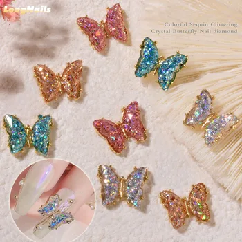 10buc Sclipici Aurora Fluture Cristal de Decorare Arta de Unghii Rășină de Gheață Transparentă Stras Bijuterii 3D DIY Accesorii de Design#JE