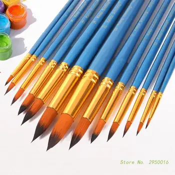 13Pcs Pensula Set Rundă Vârful Ascuțit Nailon Păr Pensule pentru Acril, Acuarela, Ulei, Guasa, Fata Nail Art Pictura