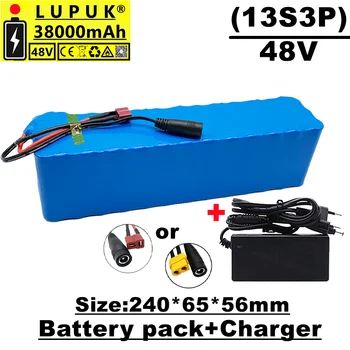 13s3p 48v Litiu-Ion Baterie pack,38Ah 1000w, t-plug sau xt60 conexiune pentru 54.6 v biciclete Electrice cu Built - in BMS și încărcător