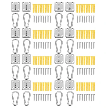 16 Seturi De Plafon Suspendat De Montare Pe Perete În Formă De U, Cârlige Din Oțel Inoxidabil Grele Multi-Funcție Hamac Hamac Cârlig