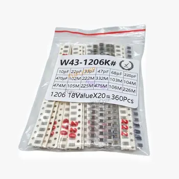 18-36Values 1pF-10uF Electronice Condensator Set 1206 SMD Condensatoare Ceramice Sortiment Kit de 22PF 22NF 100NF 2.2 4.7 UF UF 0603 0805