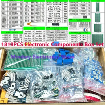 1818PCS Componente Electronice de Kit PENTRU a-92-220 Monolit Rezistori Condensatori 3MM 5MM Diode LED PCB RM063 Potențiometru