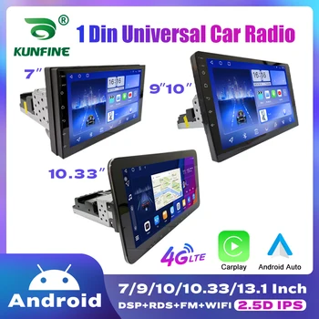 1Din Android Radio Auto 7/9/10/10.33 Inch Auto Multimedia GPS Navigatie Carplay, Android Auto DVD Player Audio Stereo DSP