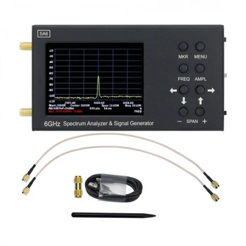 1Set SA6 6Ghz Analizor de Spectru Portabil Wireless Generator de Semnal Tester Portabil 35-6200Mhz Negru