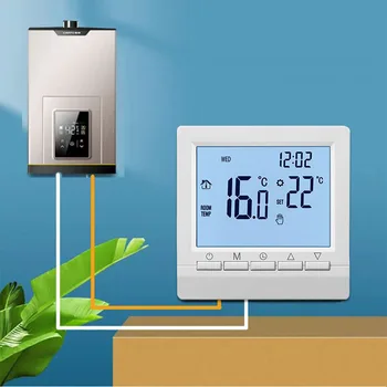 1Set de Încălzire prin Pardoseală Temperatura Controller LCD Cu Șuruburi de Fixare Pentru Dormitor, Living, Hotel 86x86x28cm Durabil