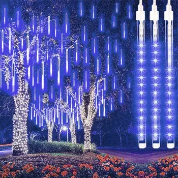 2 buc de Anul Nou 30cm, 50cm în aer liber ploaie de Meteoriți Ploaie Lumini Șir LED rezistent la apa pentru Craciun Petrecere de Nunta de Decorare Navidad