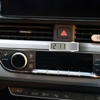 2 În 1 de Automobile Masina Ceas cu Display LCD Fraier Tip Ceas Portabil Accesorii Termometru Auto de Interior Transparent Ornamente G5C0