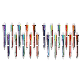 20 Pack 6-In-1 Multicolor Retractabil Pixuri 0,5 Mm Colorate, Stilou Cu Cerneală De Culoare Multi Stilou Pentru Scoala