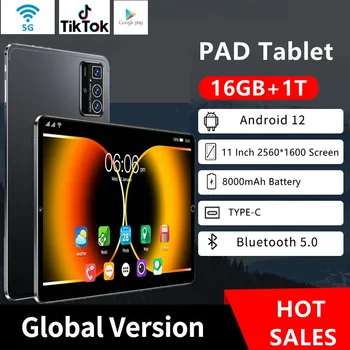 2023 Noua Versiune Globală 11 Inch Comprimat Android12 16GB Ram 1T Rom Dual SIM 10 Core WPS GPS Bluetooth Rețea 5G GPS WPS Tablet PC