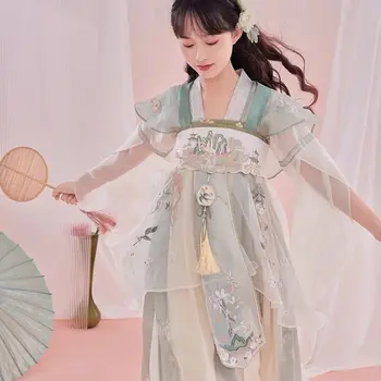 2024 Hanfu Femei Rochie Tradițională Chineză Antică Hanfu De Sex Feminin Halloween Fairy Cosplay Costum De Vara Green&Violet Hanfu Rochie