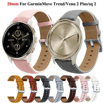 20MM din Piele Curele Smartwatch Pentru GarminMove Trend/Venu 2 Plus/MP 2/Vivomove HR/Vivoactive 3 3t/Mutare Luxe Bratara Bratara