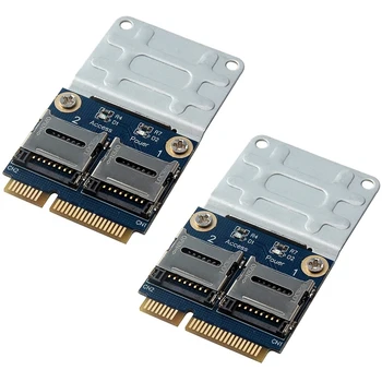 2X 2 HDD-SSD Pentru Laptop Dual Micro - SD SDHC SDXC TF Mini Pcie Card de Memorie Cititor Mpcie La 2 Mini-Sdcards