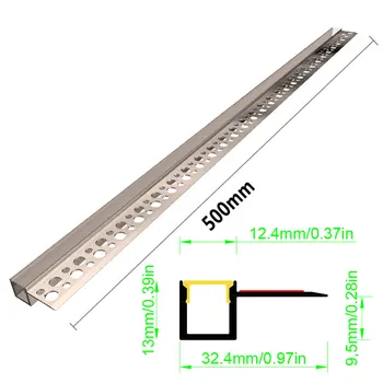 32×13 1BUC 0,5 M Design Inovator cu LED Profil de Aluminiu Bandă de Lumină Încorporat pentru Instalarea în Tavane și Pereți