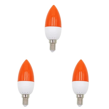 3X E14 LED-uri de Culoare Lumanare Sfat Bec, Culoare Lumina Lumânărilor,Rosu