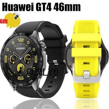 3in1 pentru Huawei watch GT 4 46mm Ceas Inteligent Bandă Curea de Silicon de Înlocuire Brățară Ecran Protector Filme