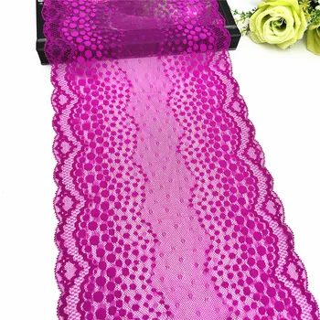 3y/lot Lățime 22.50 cm Violet Fuchsia Întindere Elastic Dantela Ornamente Fusta Tiv Accesorii de Îmbrăcăminte Lenjerie Rochie de Cusut Dantelă de Nunta