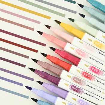 4buc/Set Culoare Retro Art Stilouri-Marker Dual-side Handdrawn Scriere Stilou Student Linie Desen Stilou pentru Desen Litere Vopsea