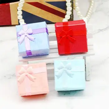 4×4×2,5 cm Cutie de Inel Călit Perlate Inel Delicat Cutii de Depozitare de Depozitare Acasă Trase o Cutie-Cadou de Moda Umiditate-dovada de Carton
