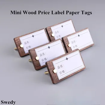 5 Bucati 60x30mm Mini Lemn Pret Eticheta Card de Categorie Mică Masă de Numărul de Nume de Loc de Titular Semn Display Stand