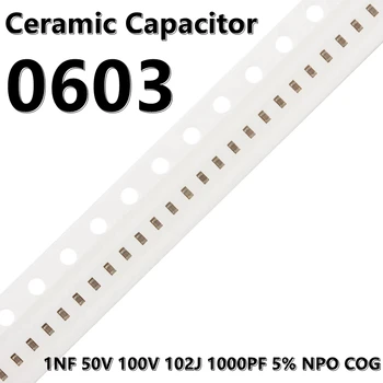 (50buc) 0603 1NF 50V 100V 102J 1000PF 5% NPO COG 1608 SMD Condensatoare Ceramice