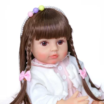 55cm Renăscut Dollsl Plin Corp Silicon Roz Fată Același Ca Imagine 3D Realiste Piele Vopsea Ziua de Jucărie pentru Copii