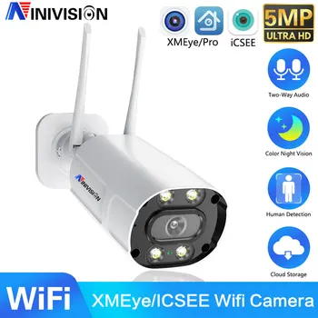 5MP/3MP iCSEE XMEYE în aer liber, WiFi, Camera de Securitate Two Way Audio Glonț CCTV Culoare Viziune de Noapte Camera de Supraveghere Wireless de Acasă