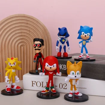 6 Piese Set Sonic Figura Cozi Werehog Acțiune PVC Desene animate Degetele Dr. Eggman Figurine de Colectie Papusi pentru Copii Ariciul Jucarii