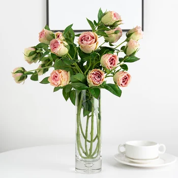 65cm Flori Artificiale de Lungă Ramură a Crescut Mireasa Buchet Vaza Fals Plante Petrecere Nunta Ziua Îndrăgostiților Acasă Cameră Decor Cadou