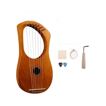 7 corzi de Liră Harpă Lemn Instrument cu Coarde cu Geanta de transport Suplimentare String Set și Accessaries Stil