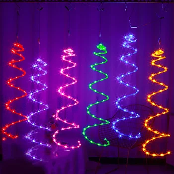 75CM Pomul de Crăciun în Spirală Rattan Lumina feerica de Rattan în aer liber Copac Agățat Șir Lumina Peisaj Pom de Crăciun Ghirlanda de Lumina