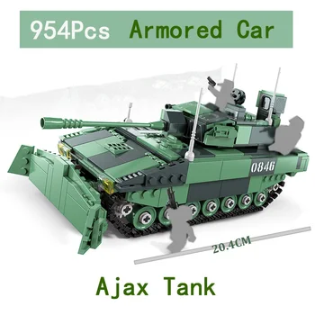 954Pcs AJAX Mașină Blindată Blocuri Militare Tanc Armata Cărămizi Jucării pentru Copii Xmas Cadou C0846 2022 Noi