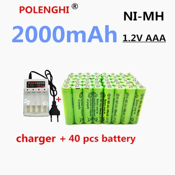 AAA 1.2 V 2000mAh NI-MH baterie reîncărcabilă, potrivit pentru jucarii, lanterne, MP3 player, telecomanda, etc.+incarcator