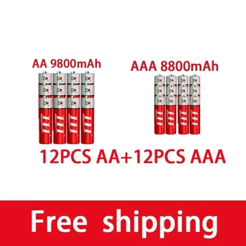 AAA + AA reîncărcabile AA 1.5 V 9800mah - 1.5 V AAA 8800mAh baterii alcaline lanterna toy watch MP3 player, livrare gratuita