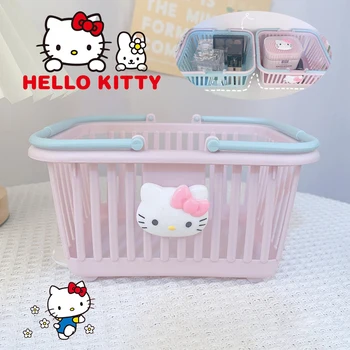 Anime Hello Kitty Desktop Depozitare Coș Kawaii Drăguț Fată Papetarie Cosmetice De Stocare Portabil Coșuri De Plastic Gol Afară Cutie