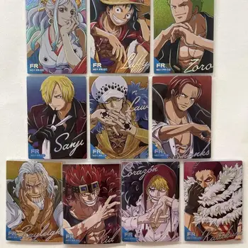 Anime ONE PIECE Rare FR Reflecții Carduri Flash Yamato Luffy Zoro Sanji Legea Shanks Jucarii pentru baieti Colectie de Carduri Cadou de Ziua de nastere