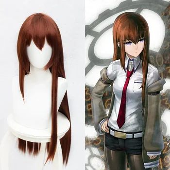 Anime Steins Gate Kurisu Makise Christina Asistent Auburn Direct 100cm / 1M Lung și Drept Par Sintetic Peruca Cosplay Capac de Peruca
