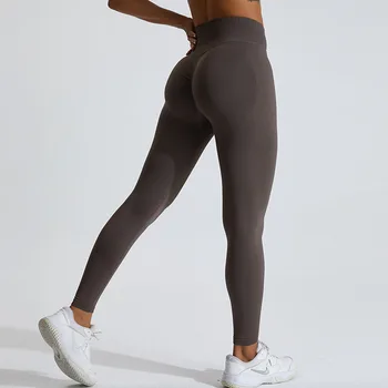 Antibom fără Sudură Hip Lift Pantaloni de Yoga pentru Femei V-Arc Talie Mare Pantaloni Stramti în aer liber, Alergare Sport Fitness Pantaloni