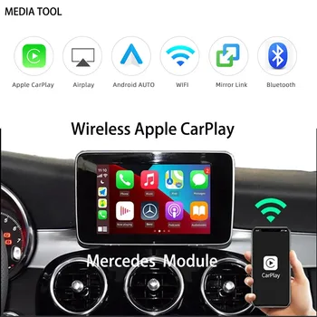 Apple CarPlay, Android Auto Decodor Kit Pentru Mercedes-Benz C-Class W205 2015-2018 Interfață Suport Fata-Spate, Camera Din Spate Oglinda