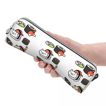 Atsume Neko Caz Creion alimente sushi maki Colegiul Caseta de Creion Băieți Fete din Piele PU Estetice Scoala penare DIY Papetărie