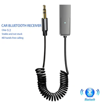 Auto Bluetooth 5.2 Receptor Adaptor Muzica pentru Masina USB jack de 3,5 mm Audio de Înaltă Apel de Asistență Adaptor Plug and Play Transmițător