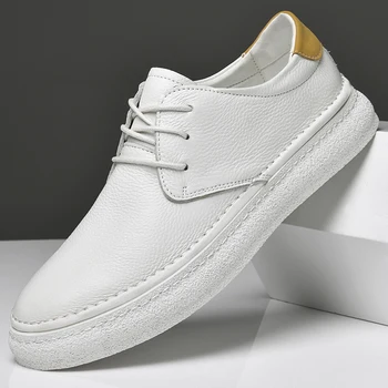 Barbati din Piele pantofi 2024 Platforma Negru Dantelă de Moda Casual Pantofi pentru Bărbați de Lucru Botas alb-negru pantofi barbati