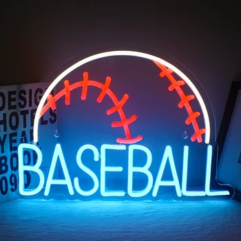 Baseball Semn de Neon Sport cu Led-uri Semn Minge de Lumina de Neon Decor de Perete USB Alimentat pentru Dormitor Magazin Living Sport Club Copii Cadou Neon
