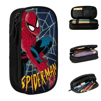 Benzi Desenate Spider-Man Caz Creion cu Strat Dublu cu capacitate Mare de Consumabile de Birou Creion Cutie de Cadouri Perfecte